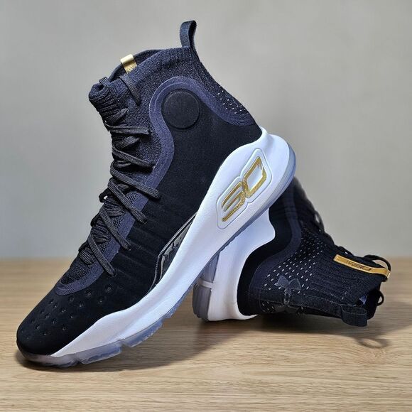 Under Armour Curry 4 \'More Dimes\' Men\'s Shoes 8 1298306-001 Black Gold White New main image 11